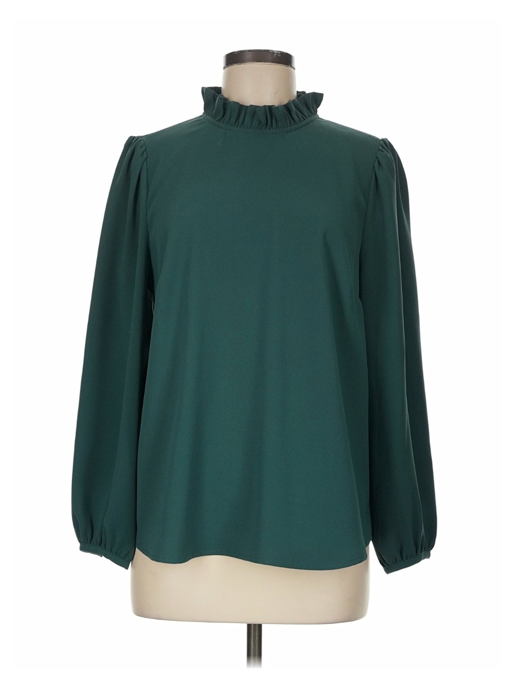 NWT J.Crew Ruffle-Neck Long-Sleeve Blouse in Forest/Academic Green (Sz XXL)